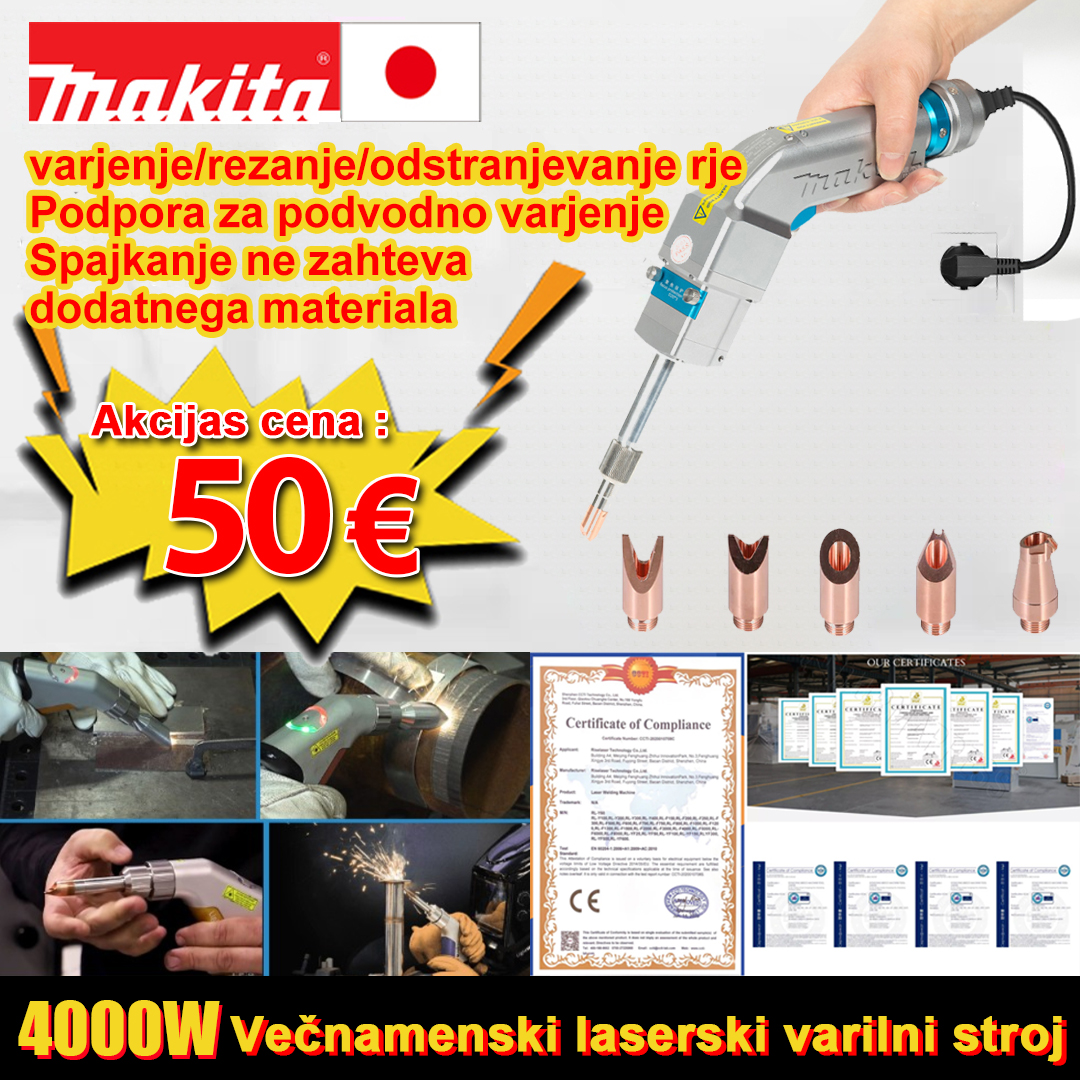 Večnamenski laserski gorilnik z močjo 4000 W (zlato/srebro/baker/železo/aluminij/nerjaveče jeklo) Debelina varjenja 0–7 mm (varjenje/rezanje dva v enem)-€ 50